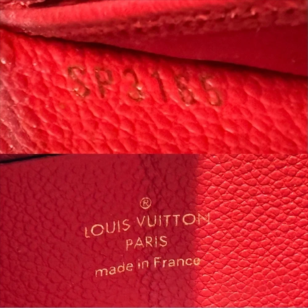 Louis Vuitton red Empreinte monogram zippy wallet